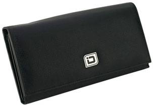 Ladies Leather Clutch Wallet, Black