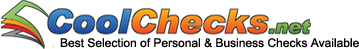 Order personal checks,  business checks from CoolChecks.net